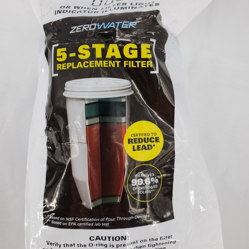 ZeroWater 5-Stage Replacement Filter for‎ Pitchers and Dispensers White New